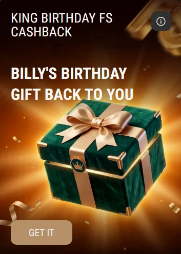 King Billy birthday cashback promo banner