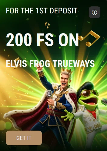 200 free spins on Elvis Frog for 1st deposit at King Billy